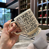 [Beautiful Style for Wife of Shop Owner] Ins Style Letter Roman Impression French Mug Coffee Cup Water Cup - Julia M LifeStyles