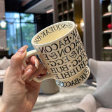 [Beautiful Style for Wife of Shop Owner] Ins Style Letter Roman Impression French Mug Coffee Cup Water Cup - Julia M LifeStyles