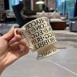 [Beautiful Style for Wife of Shop Owner] Ins Style Letter Roman Impression French Mug Coffee Cup Water Cup - Julia M LifeStyles