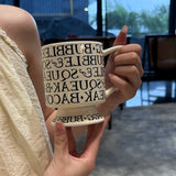 [Beautiful Style for Wife of Shop Owner] Ins Style Letter Roman Impression French Mug Coffee Cup Water Cup - Julia M LifeStyles