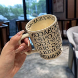 [Beautiful Style for Wife of Shop Owner] Ins Style Letter Roman Impression French Mug Coffee Cup Water Cup - Julia M LifeStyles