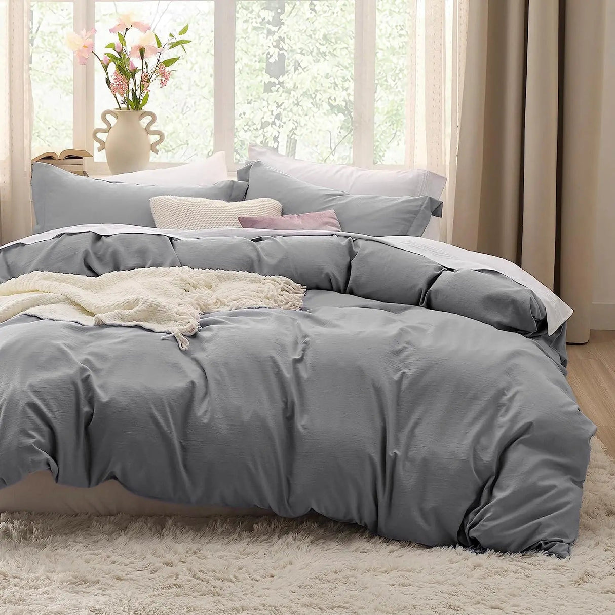 Bedsure Duvet Cover King Size - Soft Prewashed King Duvet Cover Set, 3 Pieces, 1 Duvet Cover 104x90 Inches with Zipper Closure a - Julia M LifeStyles