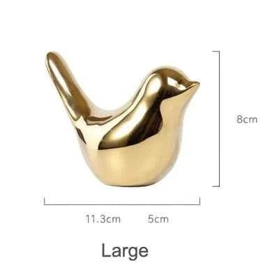 Bird Figurine 4 Sizes Nordic Ceramic Gold Animal Statue - Julia M LifeStyles