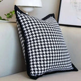 Black and White Houndstooth Check Pillow - Julia M LifeStyles