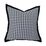 Black and White Houndstooth Check Pillow - Julia M LifeStyles