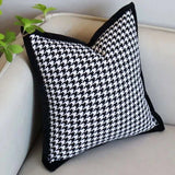 Black and White Houndstooth Check Pillow - Julia M LifeStyles