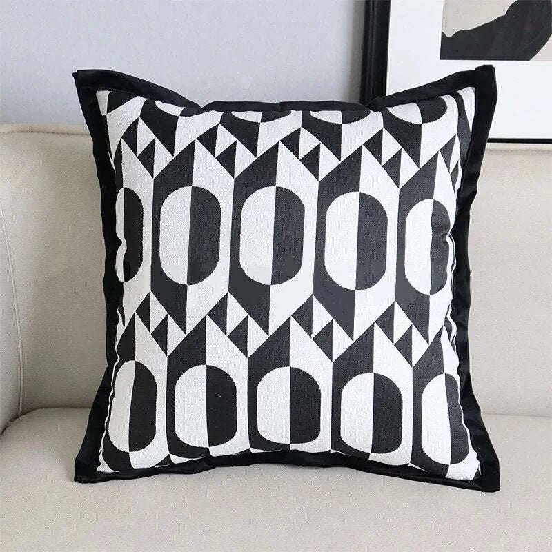 Black and White Houndstooth Check Pillow - Julia M LifeStyles