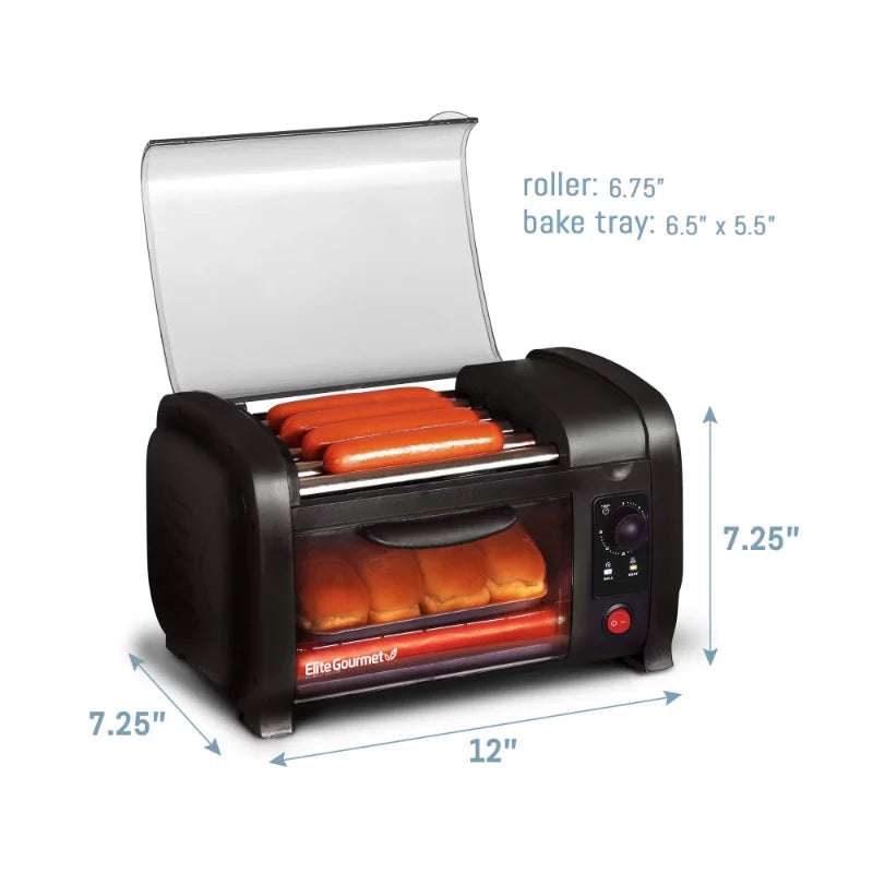 Black Hot Dog Roller and Toaster Oven - Julia M LifeStyles