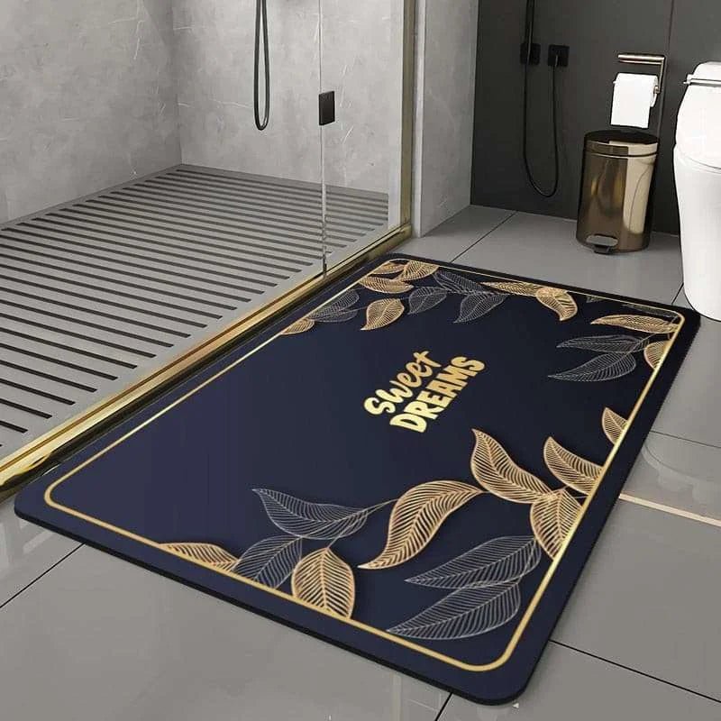 Black Marble Bathroom Mat Diatomite - Julia M LifeStyles