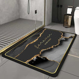 Black Marble Bathroom Mat Diatomite - Julia M LifeStyles