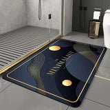 Black Marble Bathroom Mat Diatomite - Julia M LifeStyles