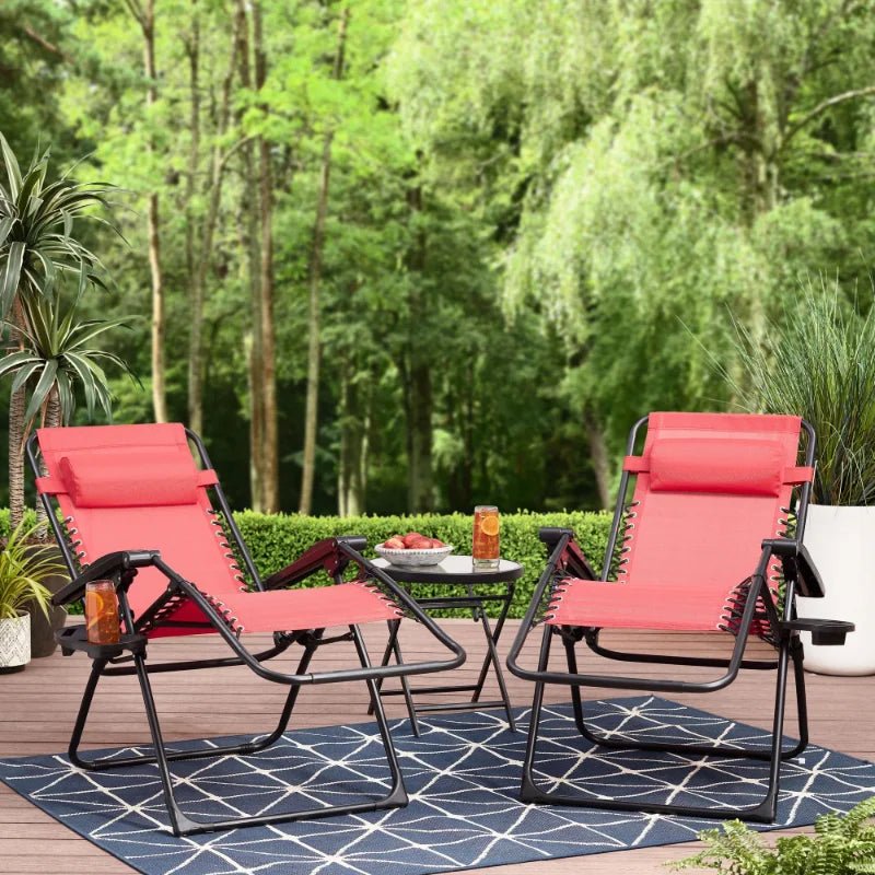 Black Zero Gravity Chair Lounger Set - Julia M LifeStyles