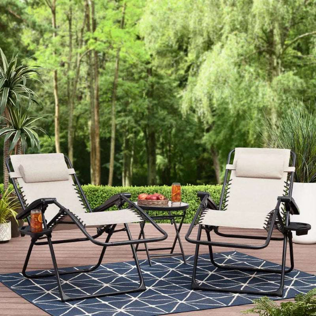 Black Zero Gravity Chair Lounger Set - Julia M LifeStyles