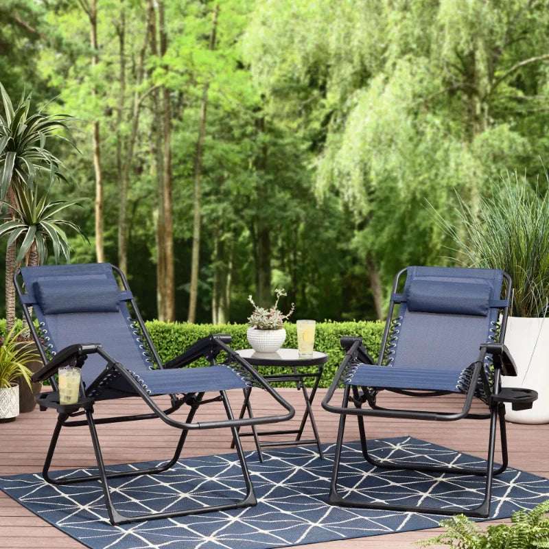 Black Zero Gravity Chair Lounger Set - Julia M LifeStyles