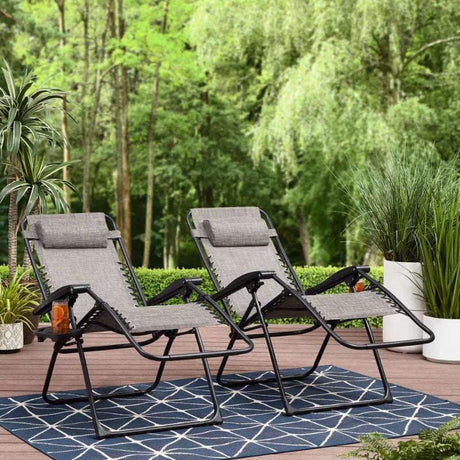 Black Zero Gravity Chair Lounger Set - Julia M LifeStyles