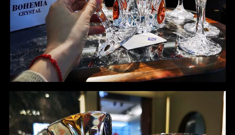 Bohemia Crystal Glass Wine & Whiskey Glasses — Elegant Couple's Gift - Julia M LifeStyles