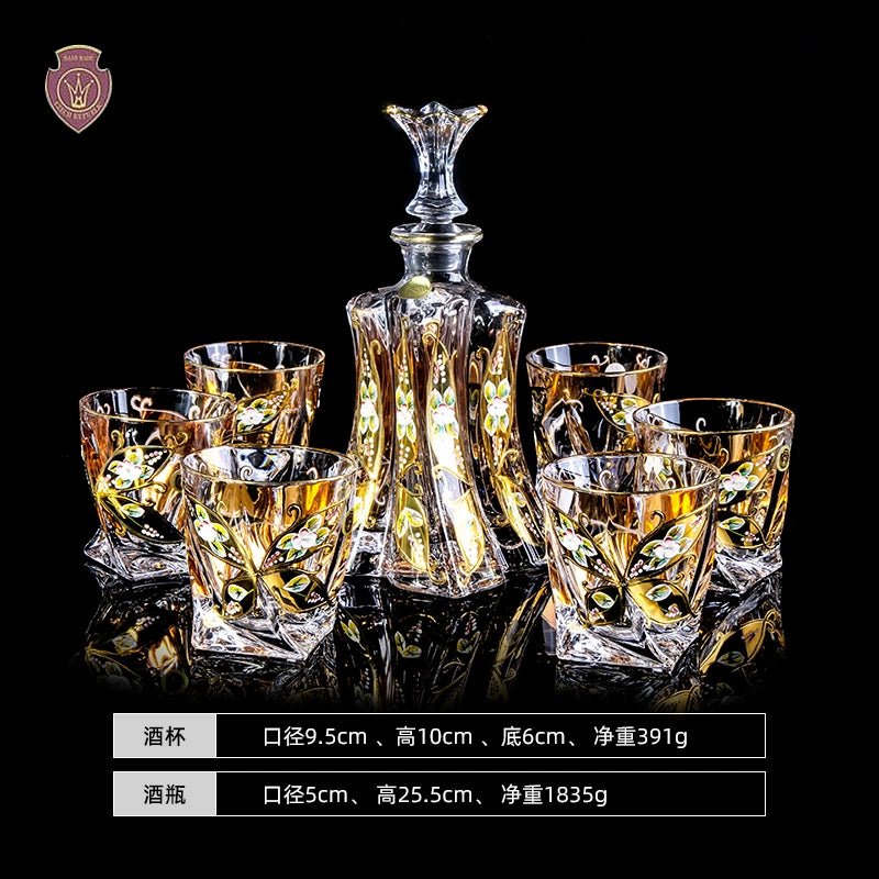 Bohemia Imported Crystal Glass Whiskey Glass Wine Glass Purple Creative Beer Mug Wine Bottle Wine Set - Julia M LifeStyles