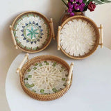 Bohemia Style Handmade Rattan Weaving Tray 🌿 - Julia M LifeStyles