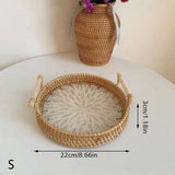 Bohemia Style Handmade Rattan Weaving Tray 🌿 - Julia M LifeStyles