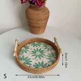 Bohemia Style Handmade Rattan Weaving Tray 🌿 - Julia M LifeStyles