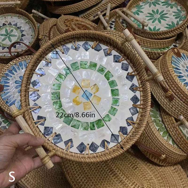 Bohemia Style Handmade Rattan Weaving Tray 🌿 - Julia M LifeStyles