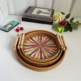 Bohemia Style Handmade Rattan Weaving Tray 🌿 - Julia M LifeStyles