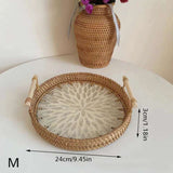 Bohemia Style Handmade Rattan Weaving Tray 🌿 - Julia M LifeStyles