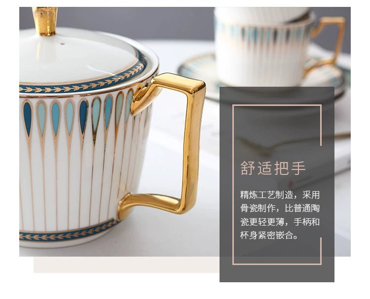 British Afternoon Tea Cup Tea Set Accessible Luxury European - Style High - End Bone China Teapot Luxury Ceramic Coffee Cup Gift Box - Julia M LifeStyles