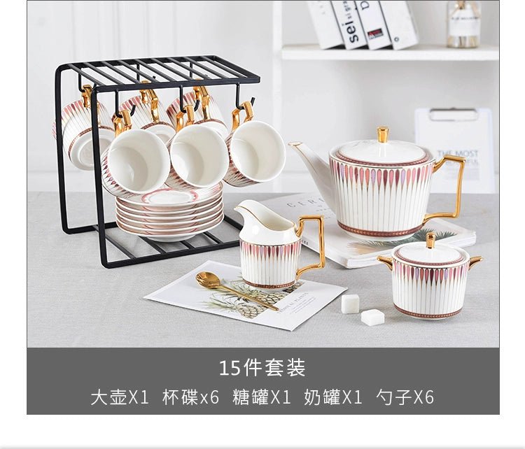 British Afternoon Tea Cup Tea Set Accessible Luxury European - Style High - End Bone China Teapot Luxury Ceramic Coffee Cup Gift Box - Julia M LifeStyles