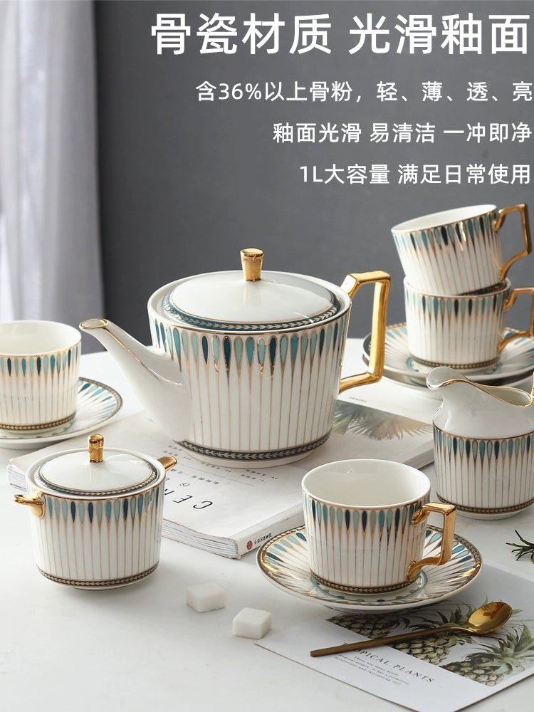 British Afternoon Tea Cup Tea Set Accessible Luxury European - Style High - End Bone China Teapot Luxury Ceramic Coffee Cup Gift Box - Julia M LifeStyles