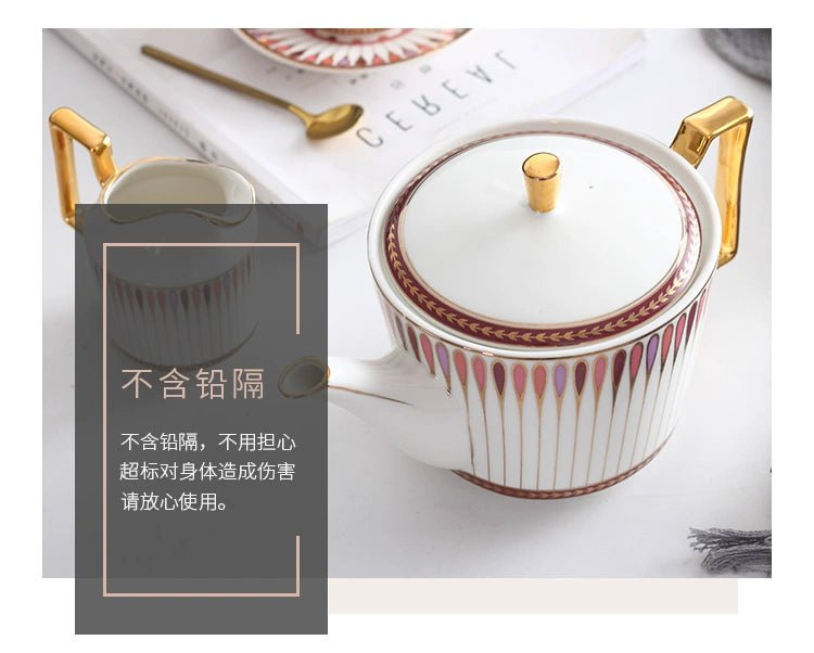 British Afternoon Tea Cup Tea Set Accessible Luxury European - Style High - End Bone China Teapot Luxury Ceramic Coffee Cup Gift Box - Julia M LifeStyles