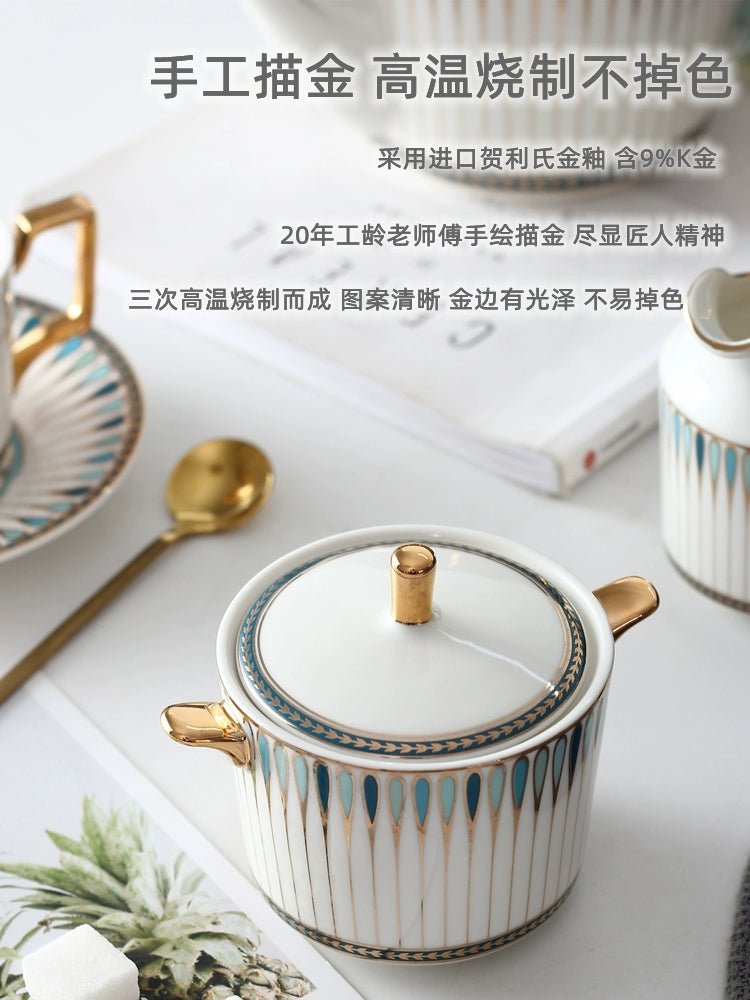 British Afternoon Tea Cup Tea Set Accessible Luxury European - Style High - End Bone China Teapot Luxury Ceramic Coffee Cup Gift Box - Julia M LifeStyles