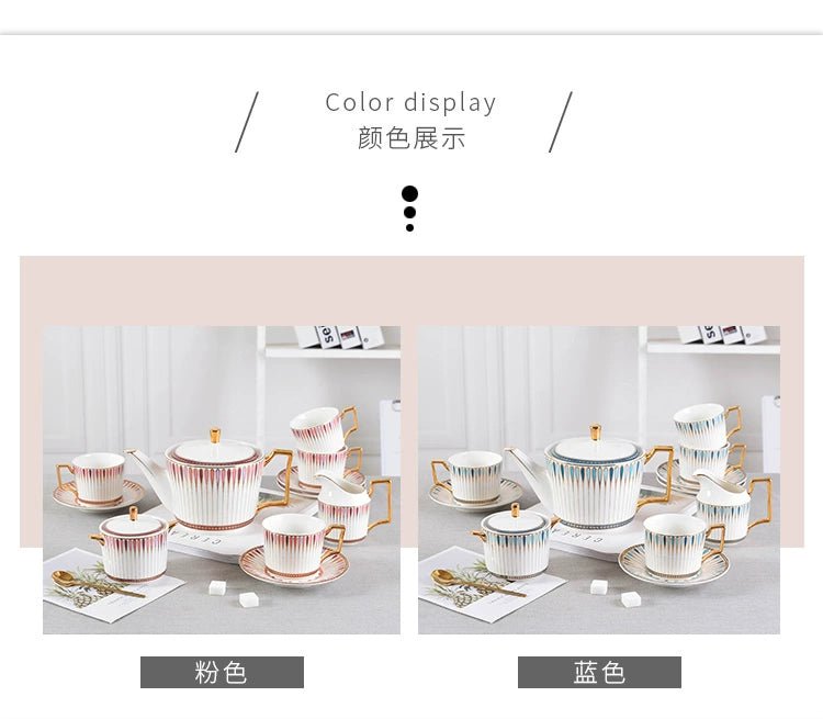 British Afternoon Tea Cup Tea Set Accessible Luxury European - Style High - End Bone China Teapot Luxury Ceramic Coffee Cup Gift Box - Julia M LifeStyles