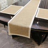 Burlap Lace Jute Table Runner - Julia M LifeStyles