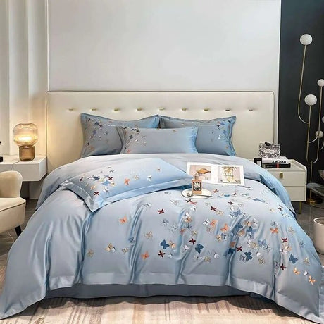 Butterfly Elegance 100% Egyptian Cotton Luxury Bedding Set - Julia M LifeStyles