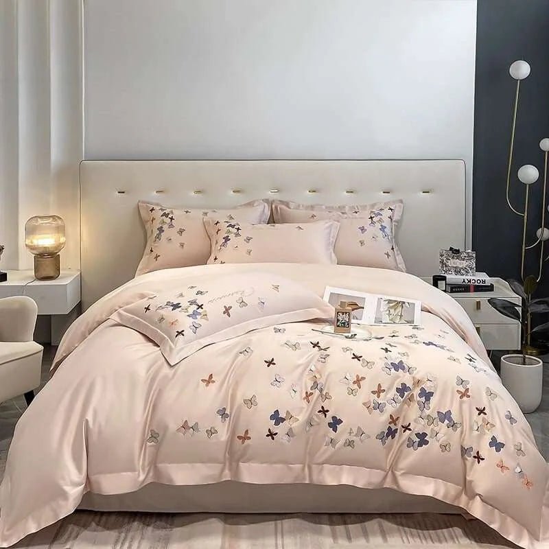 Butterfly Elegance 100% Egyptian Cotton Luxury Bedding Set - Julia M LifeStyles