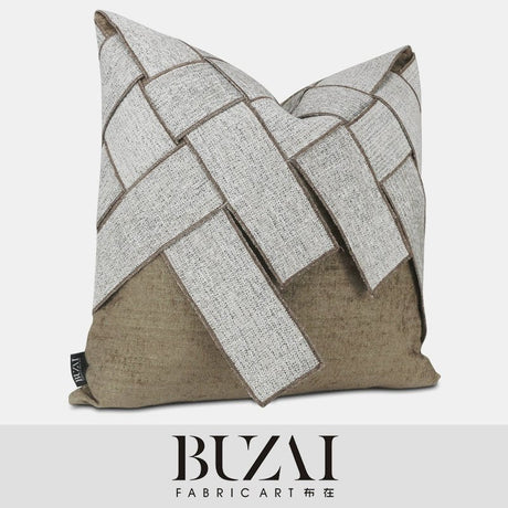 Buzai Living Room Three - Dimensional Woven Brown Texture Pillow - Julia M LifeStyles