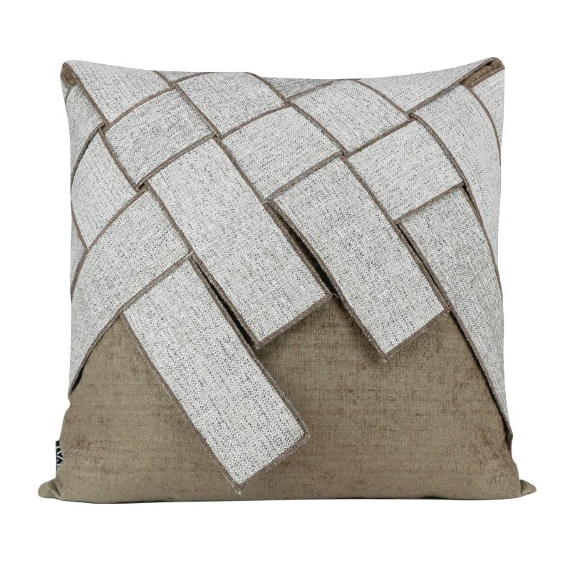 Living Room Three-Dimensional Woven Brown Texture Pillow - Julia M LifeStyles