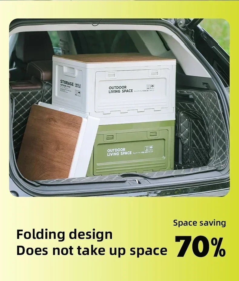 Camping folding box can be outdoor car trunk wooden cover camping picnic organizer box Household storage storage box - Julia M LifeStyles