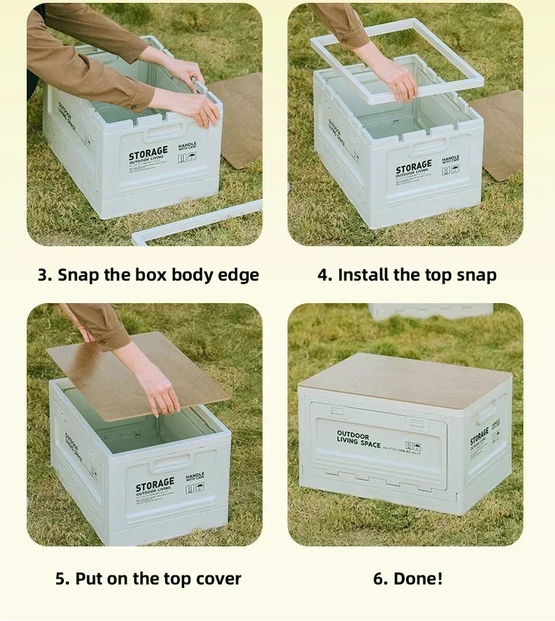 Camping folding box can be outdoor car trunk wooden cover camping picnic organizer box Household storage storage box - Julia M LifeStyles