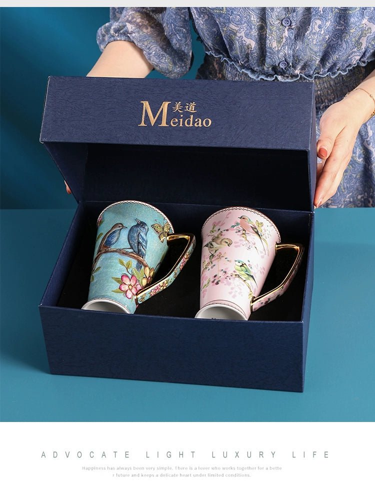 Ceramic Mug Large Capacity Tea Cup Office Bone China Cup Teacup Water Cup Gift Box - Julia M LifeStyles