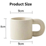 Modern Irregular Ceramic Mug with Ring Handle - Julia M LifeStyles