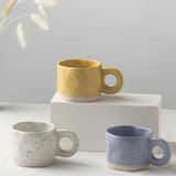 Modern Irregular Ceramic Mug with Ring Handle - Julia M LifeStyles