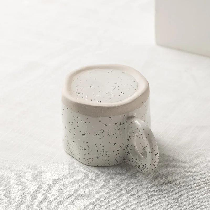 Modern Irregular Ceramic Mug with Ring Handle - Julia M LifeStyles