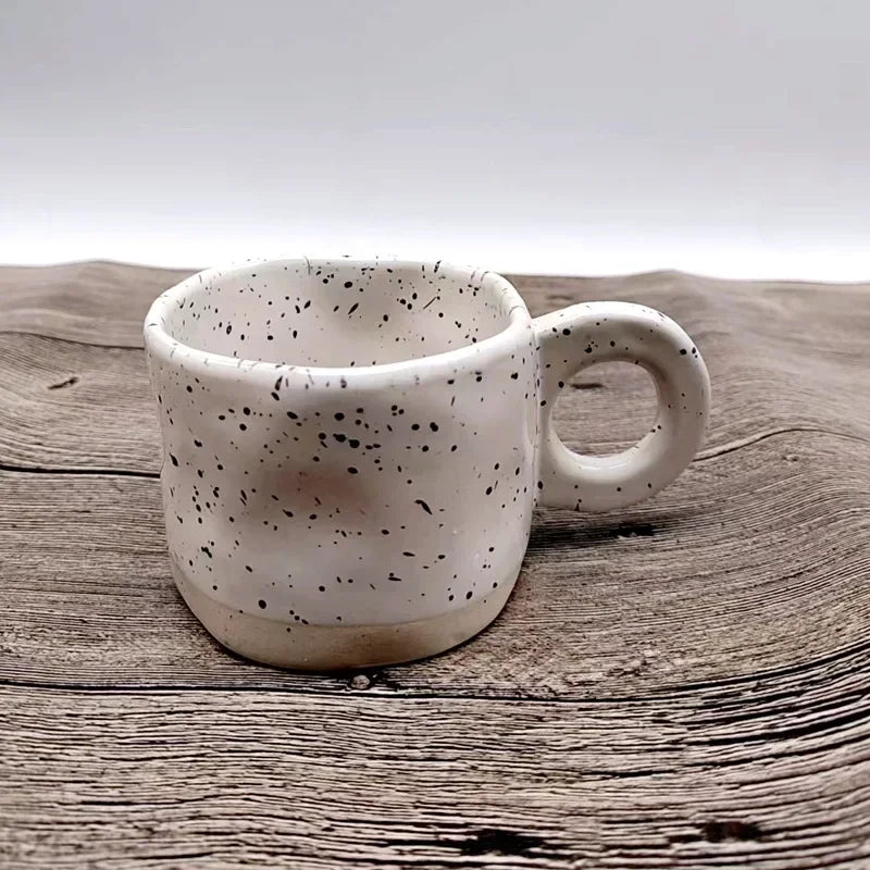 Modern Irregular Ceramic Mug with Ring Handle - Julia M LifeStyles