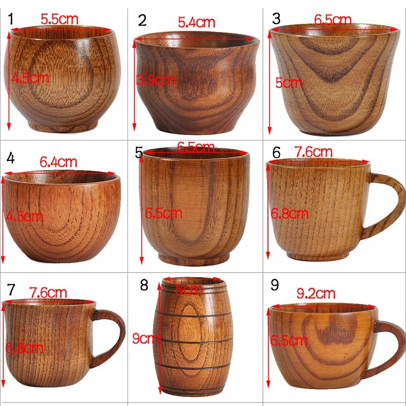 Chansunrun Handmade Natural Spruce Wood Big Belly Cup 🌲 - Julia M LifeStyles