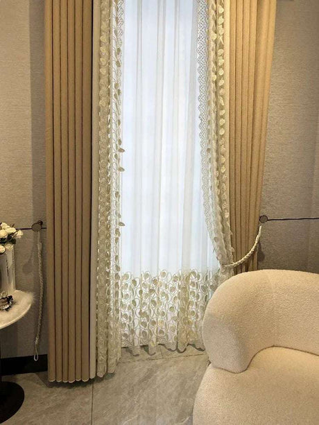 Chenille Embroidered Curtain - Julia M LifeStyles