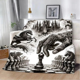 Chess Board Printed Blanket Picnic Blankets Warm Blanket Soft and Comfortable Blanket Home Travel Birthday Gift - Julia M LifeStyles