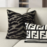 Chic Black and White Orange Accent High-End Cushion - Julia M LifeStyles