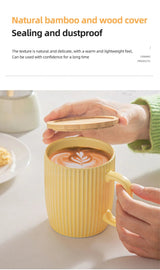 Chic Ceramic Mugs with Bamboo Lid - Julia M LifeStyles